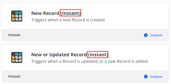 Zapier Instant Triggers